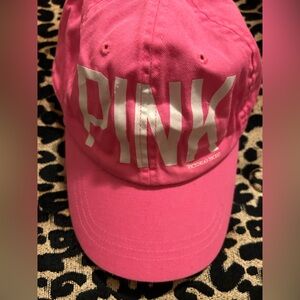 VS PINK cotton neon pink baseball cap hat